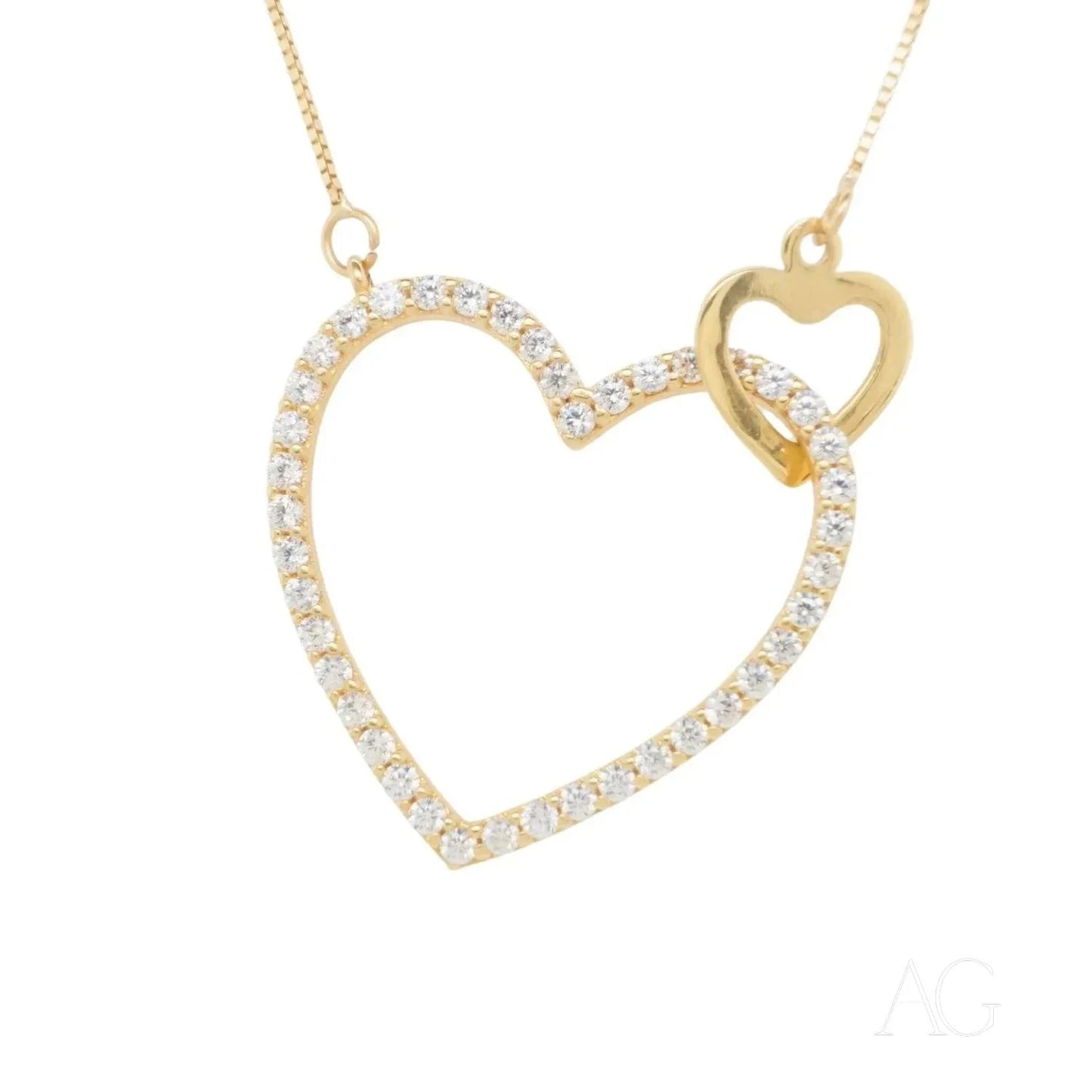 Elegant 18k Gold Heart Necklace with diamond accents for stunning gold jewelry