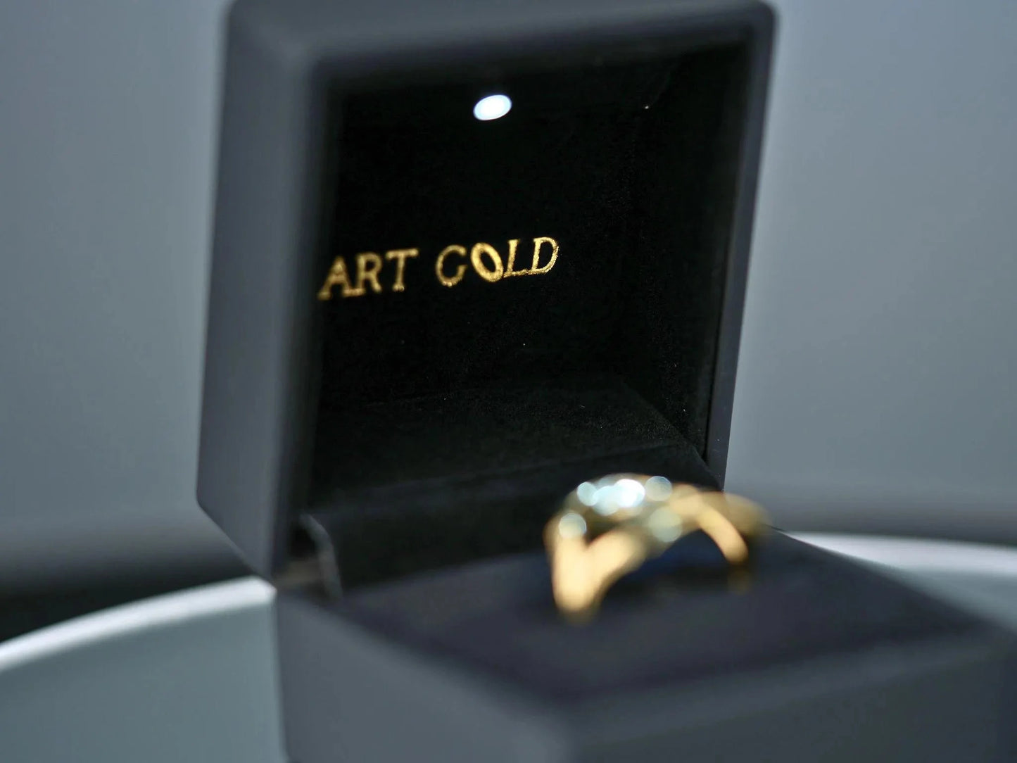 Elegant Personalized Initial Letter Ring Art Gold Jewelry