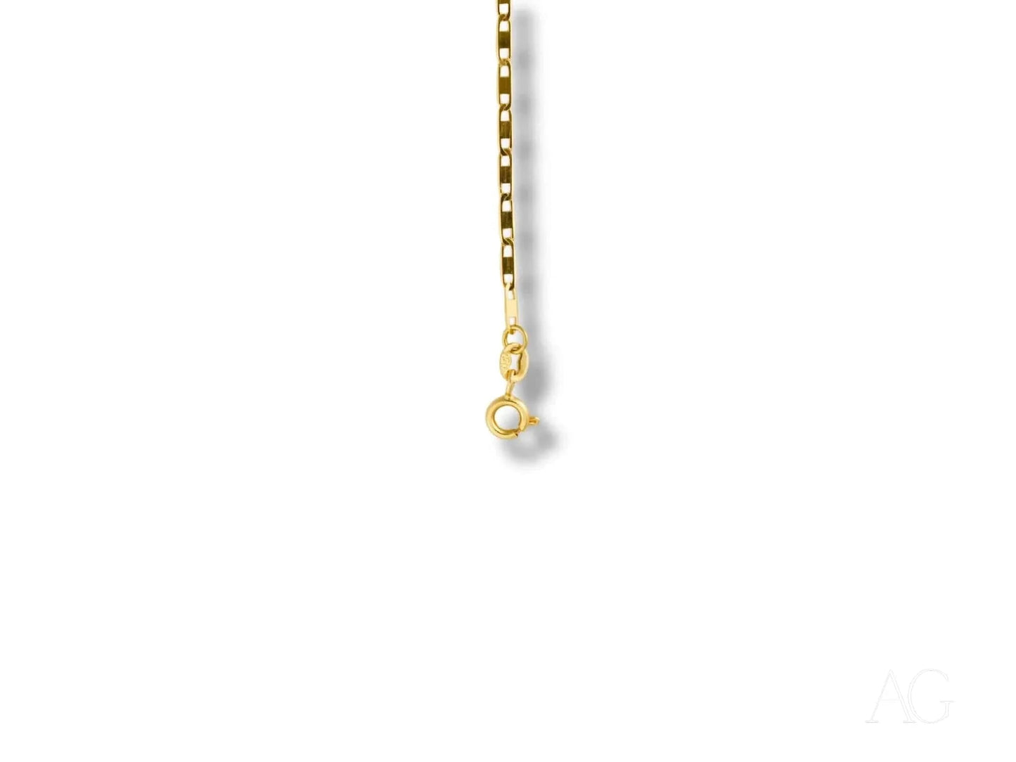 Elegant Solid 18k Gold Chain Necklace with Pearl Pendant for Kids Bracelet