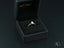 Gold engagement ring with a single diamond in a black jewelry box, 18k gold focal point