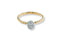 Gold engagement ring with sparkling oval diamond cluster centerpiece in 18k gold