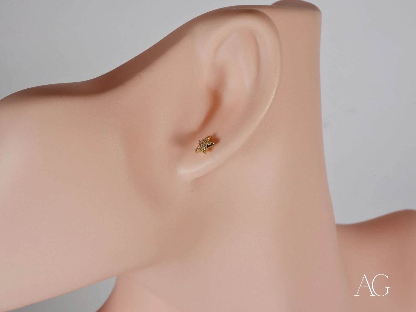 Gold star earrings in CZ Star Earrings – Sparkling Elegance, art gold jewelry delight