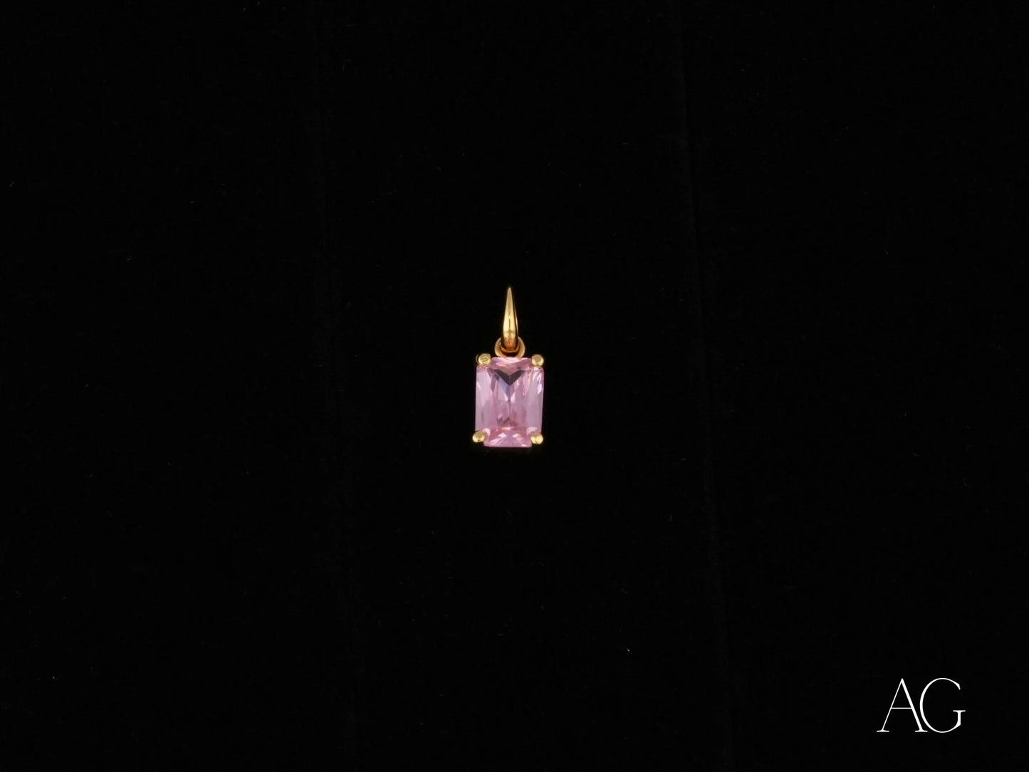 Rosé Radiance Pink CZ Pendant featuring pink cubic zirconia in 18k gold mounting