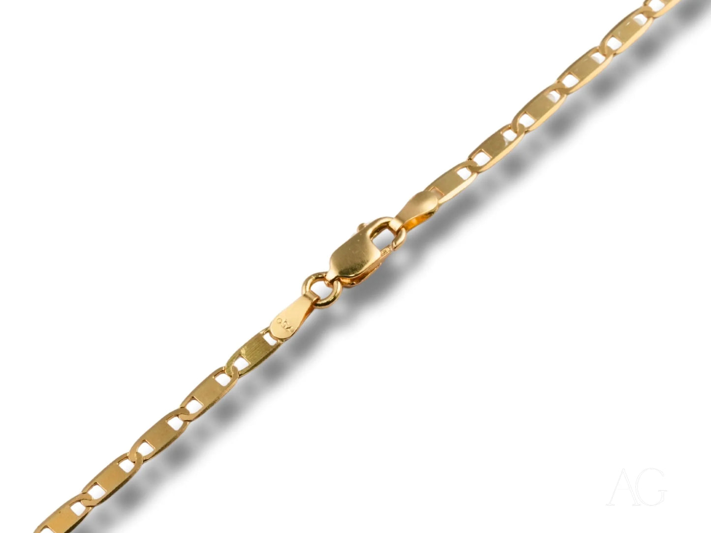 Gold Mariner Link Chain with Lobster Clasp in Sleek 18K Gold Piastrine Chain