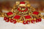 gold and red beaded necklace
