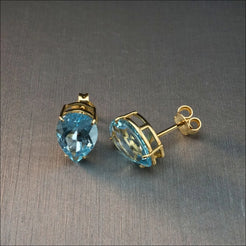 Sophisticated Blue Topaz Gold Earrings | Home page