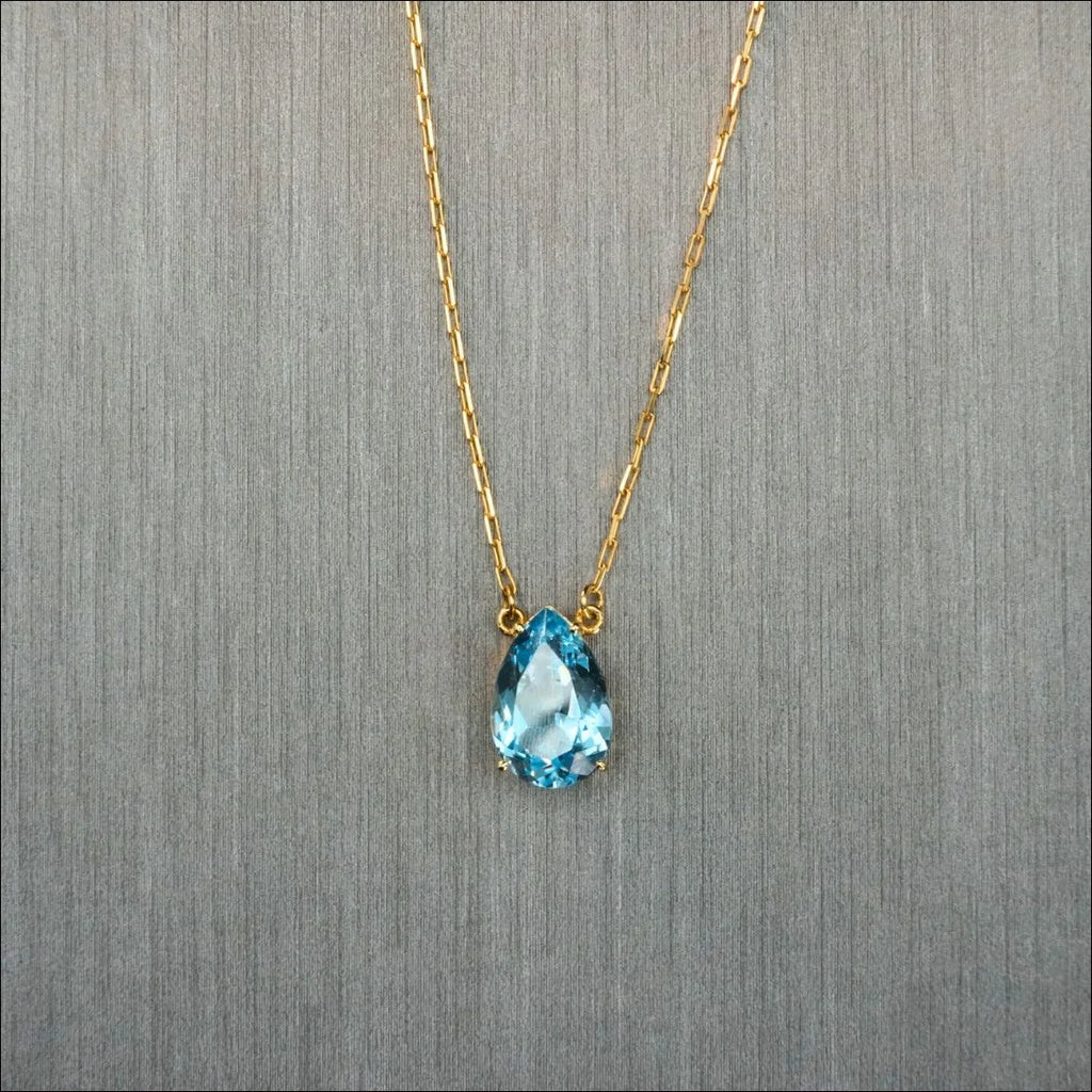 18 Carat Gold Necklace with Blue Topaz | Home page