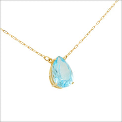 Radiant Blue Topaz 18 Carat Gold Necklace | Home page