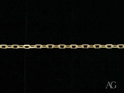 Gold chain necklace with elongated oval links in 18k solid gold design