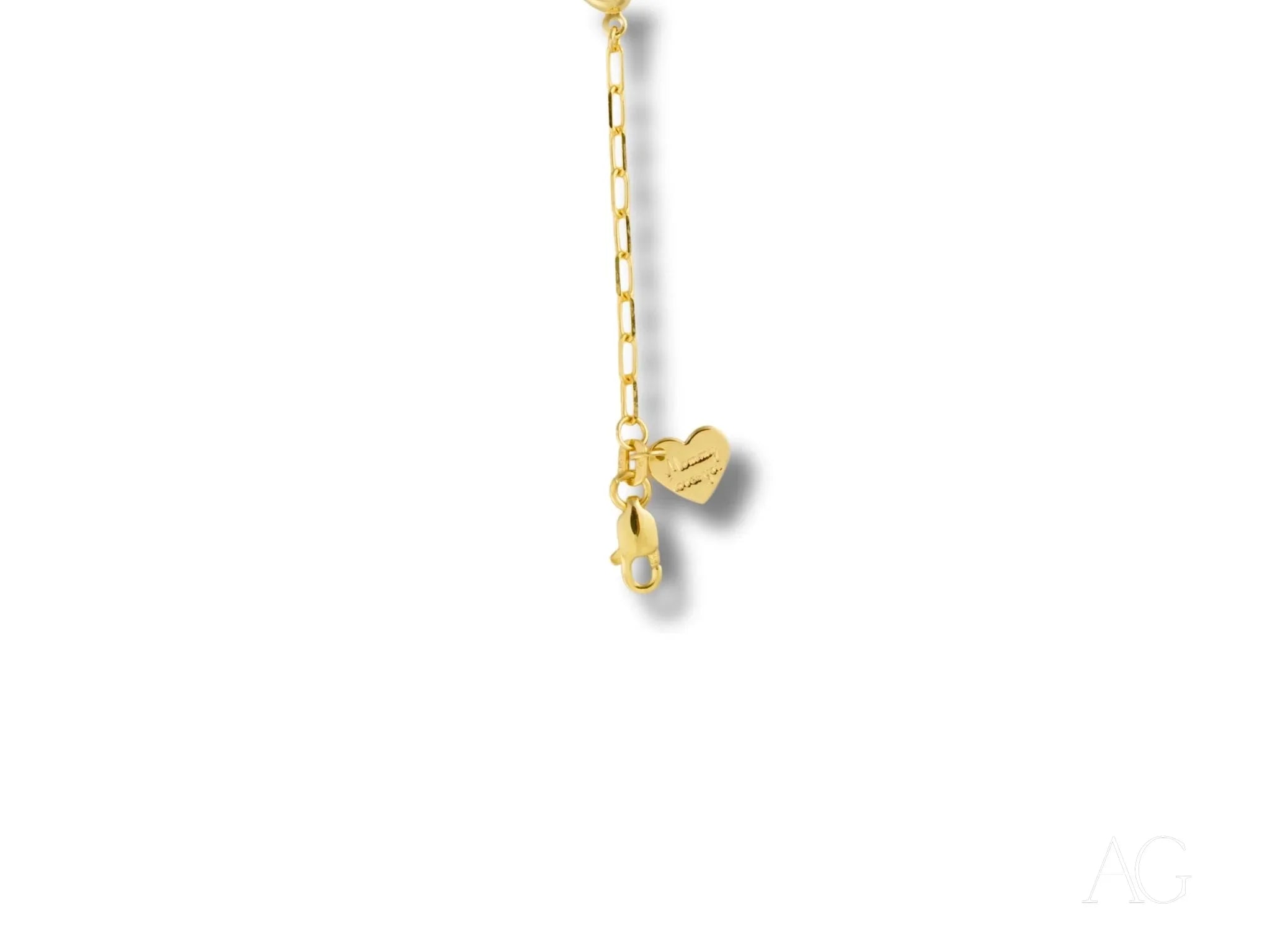 Delicate gold necklace with bow pendant and pearl drop in solid 18k gold design