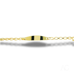 Gold ID bracelet for kids with ID plate in 18K gold, showcasing timeless elegance