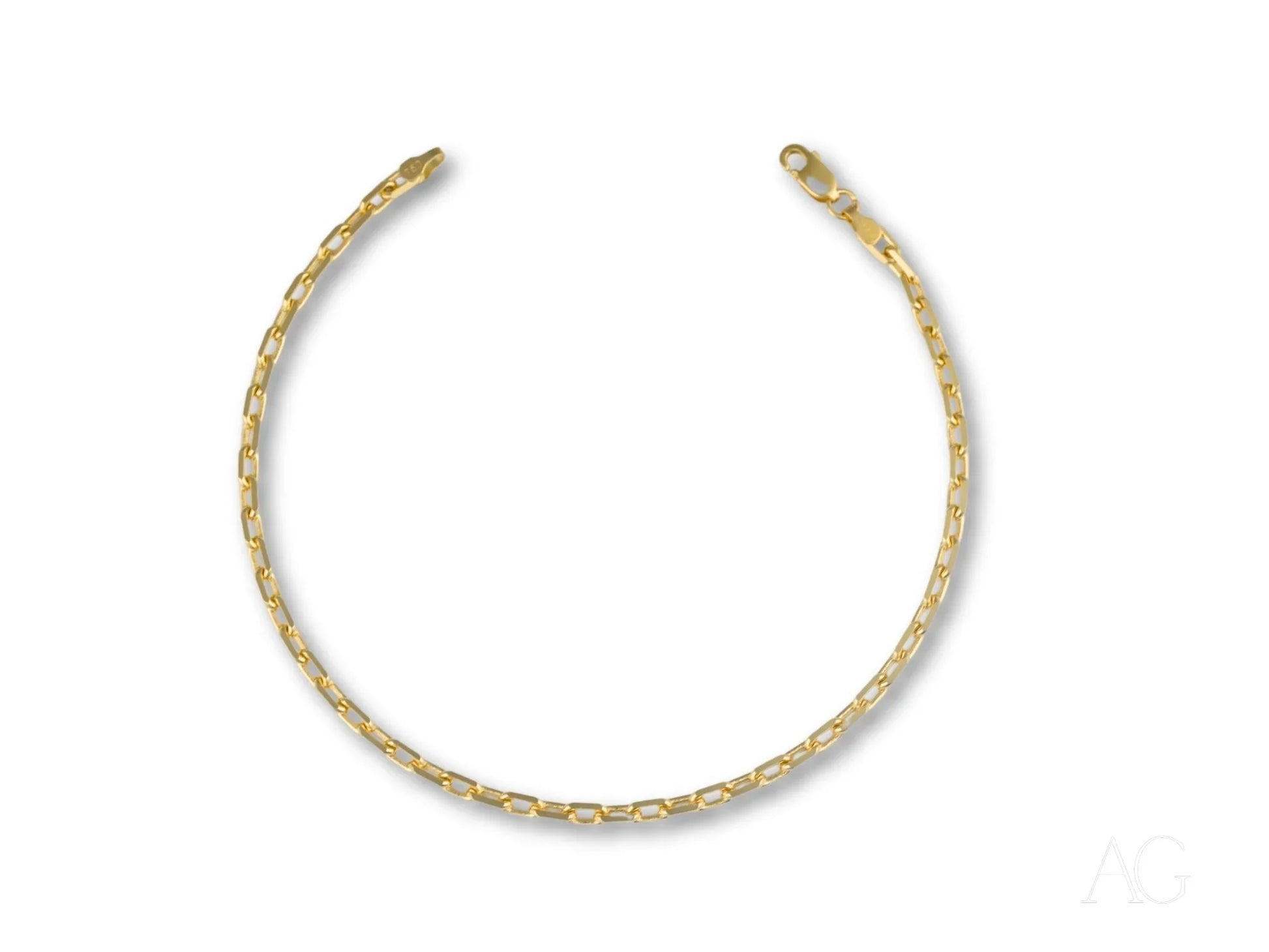 Gold-colored open circular necklace with delicate chain design in 18k solid gold