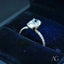 18k Gold Oval Diamond Engagement Ring with 1.6 Carat Natural Diamond