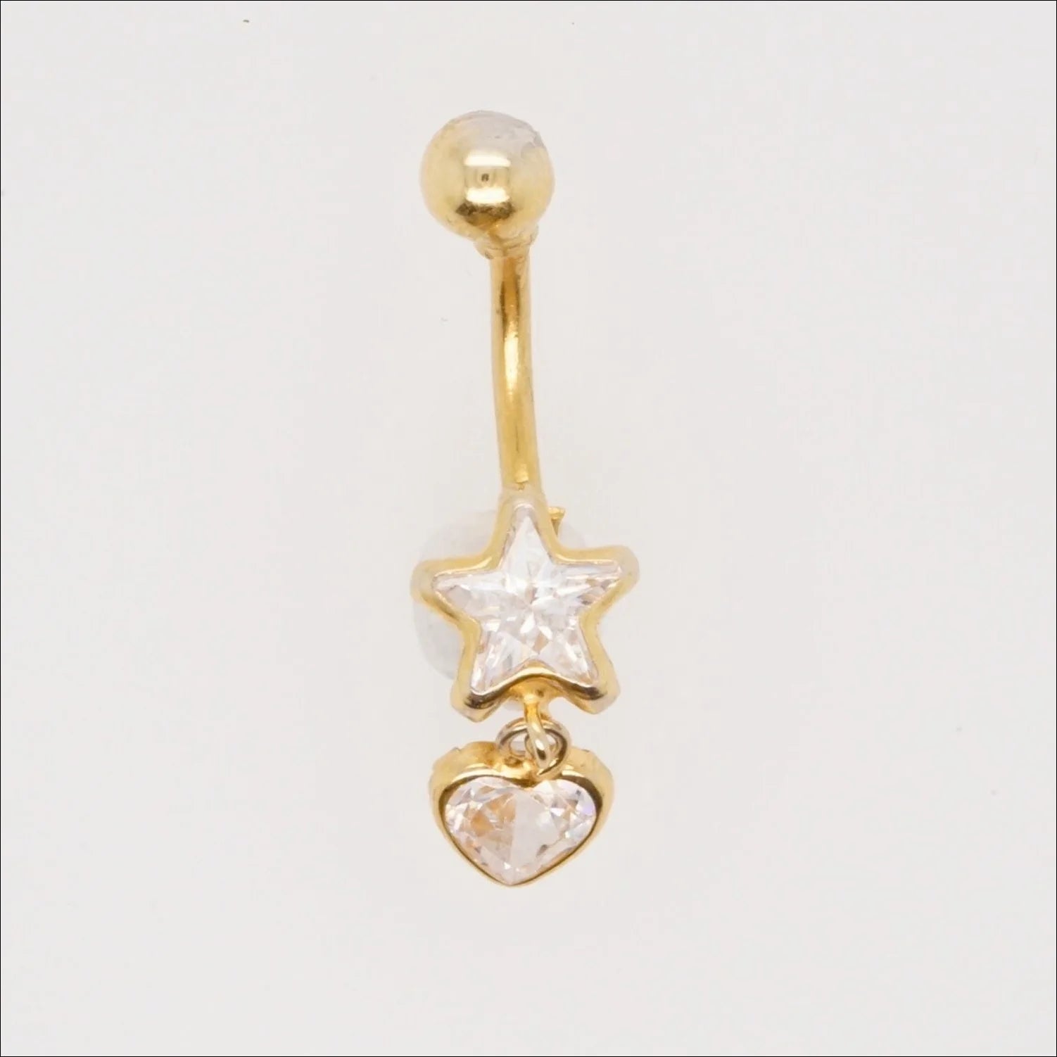 18k Gold Star and Heart Bellybutton Piercing | Home page