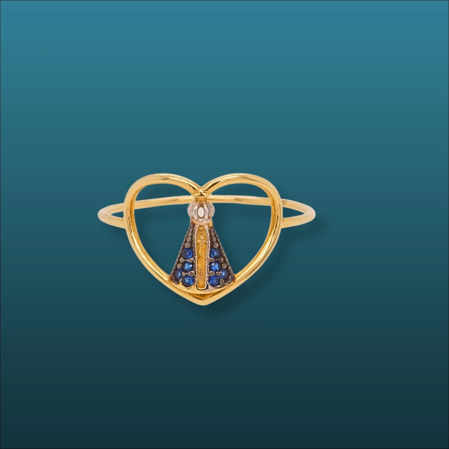 Divine love nossa senhora ring - dark blue 18k gold | Rings