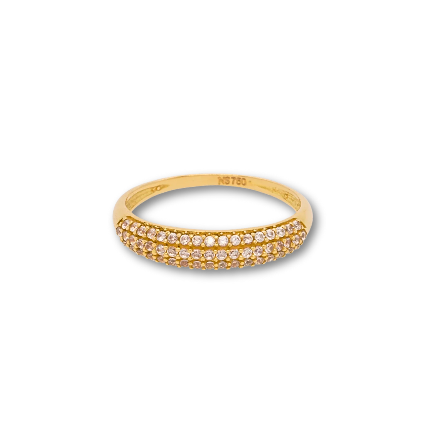 White cubic zirconia 18k gold wrap ring | Rings
