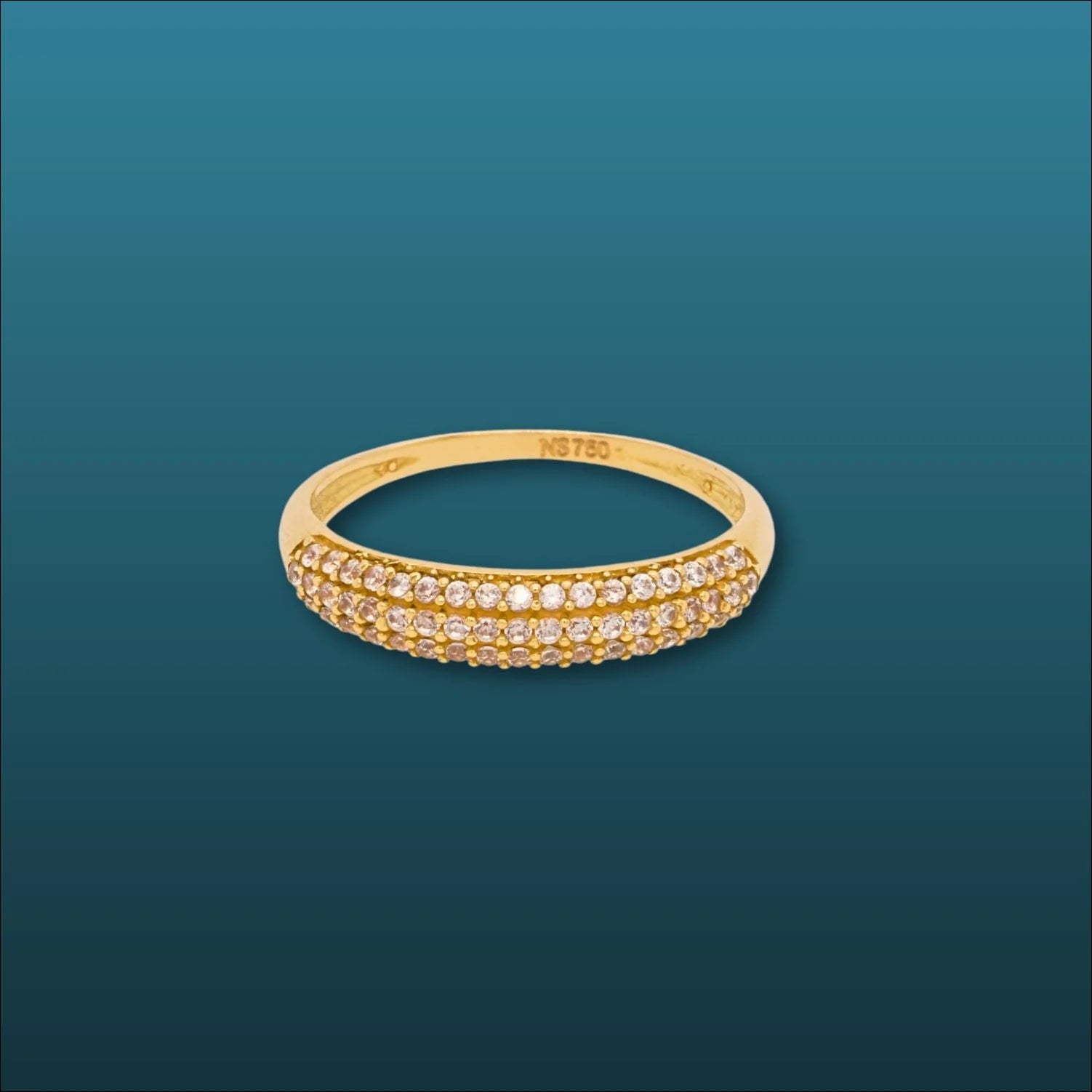 White cubic zirconia 18k gold wrap ring | Rings