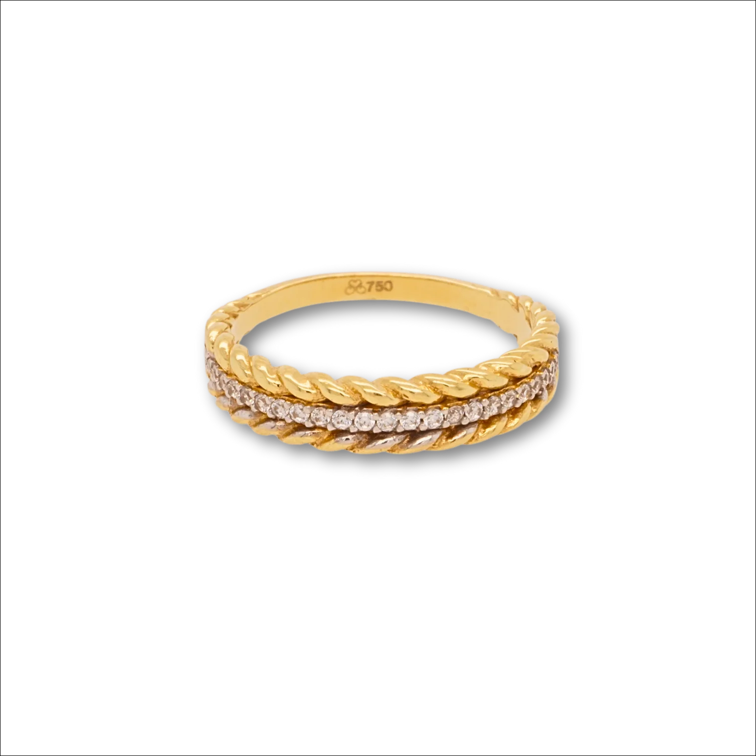 18k gold wrap ring with white czs | Rings