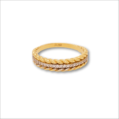 18k gold wrap ring with white czs | Rings