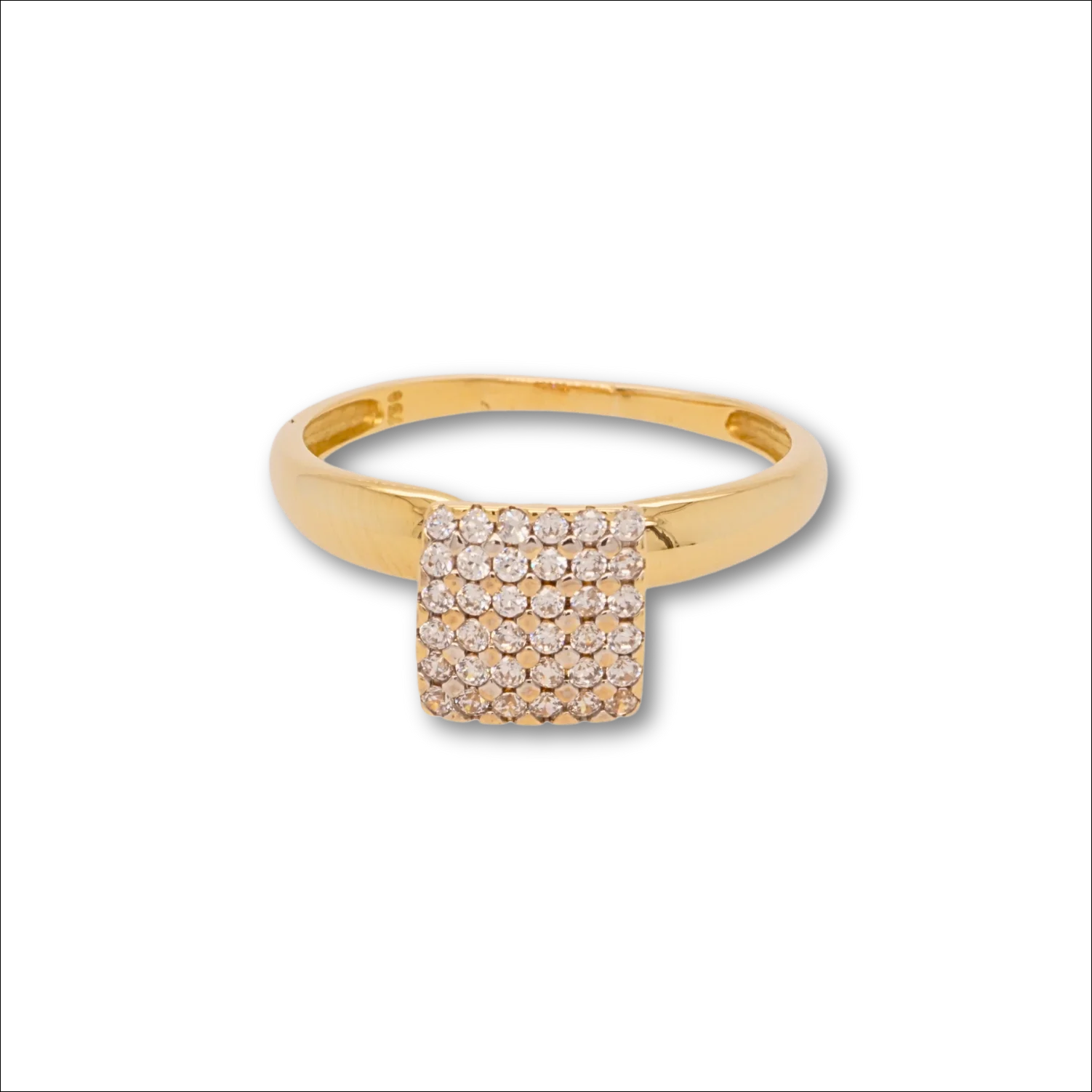 Elegant 18k gold cz square ring | Rings