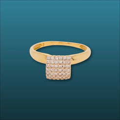 Elegant 18k gold cz square ring | Rings