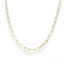 Gold chain necklace featuring elongated oval links in Italian style link design