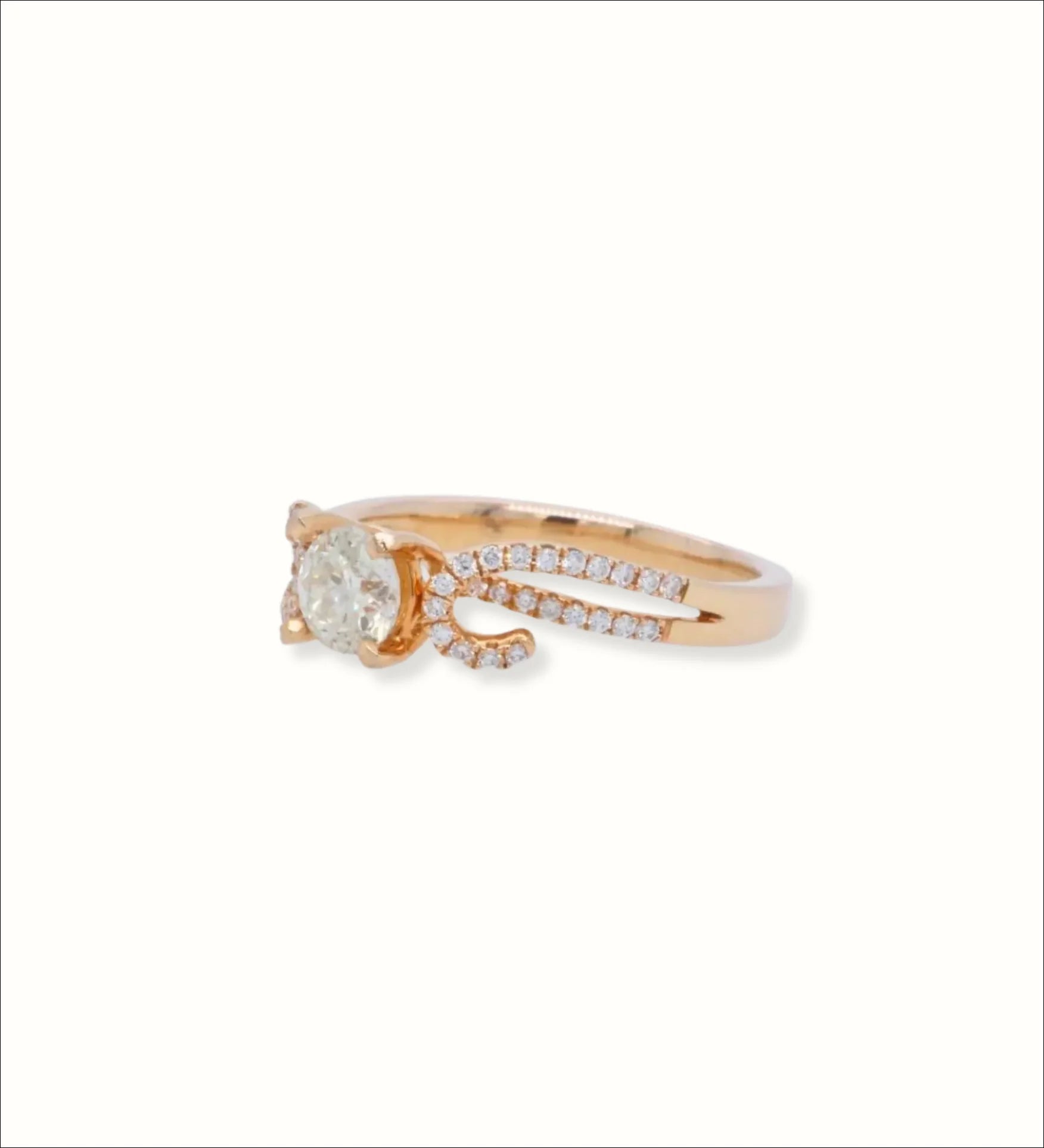 Romantic 18k Rose Gold Diamond Ring | Home page