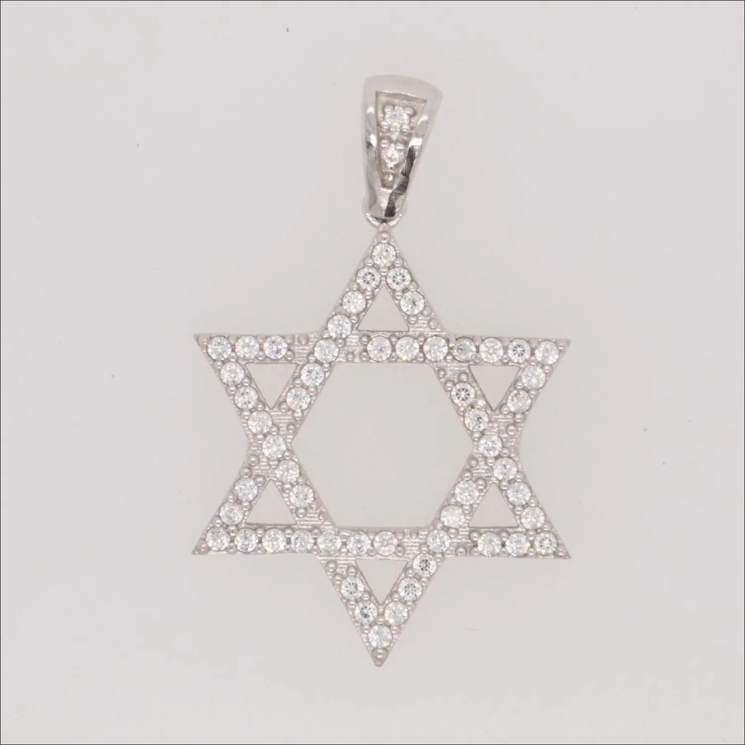 Elegant 18k White Gold Star of David with CZ | Home page