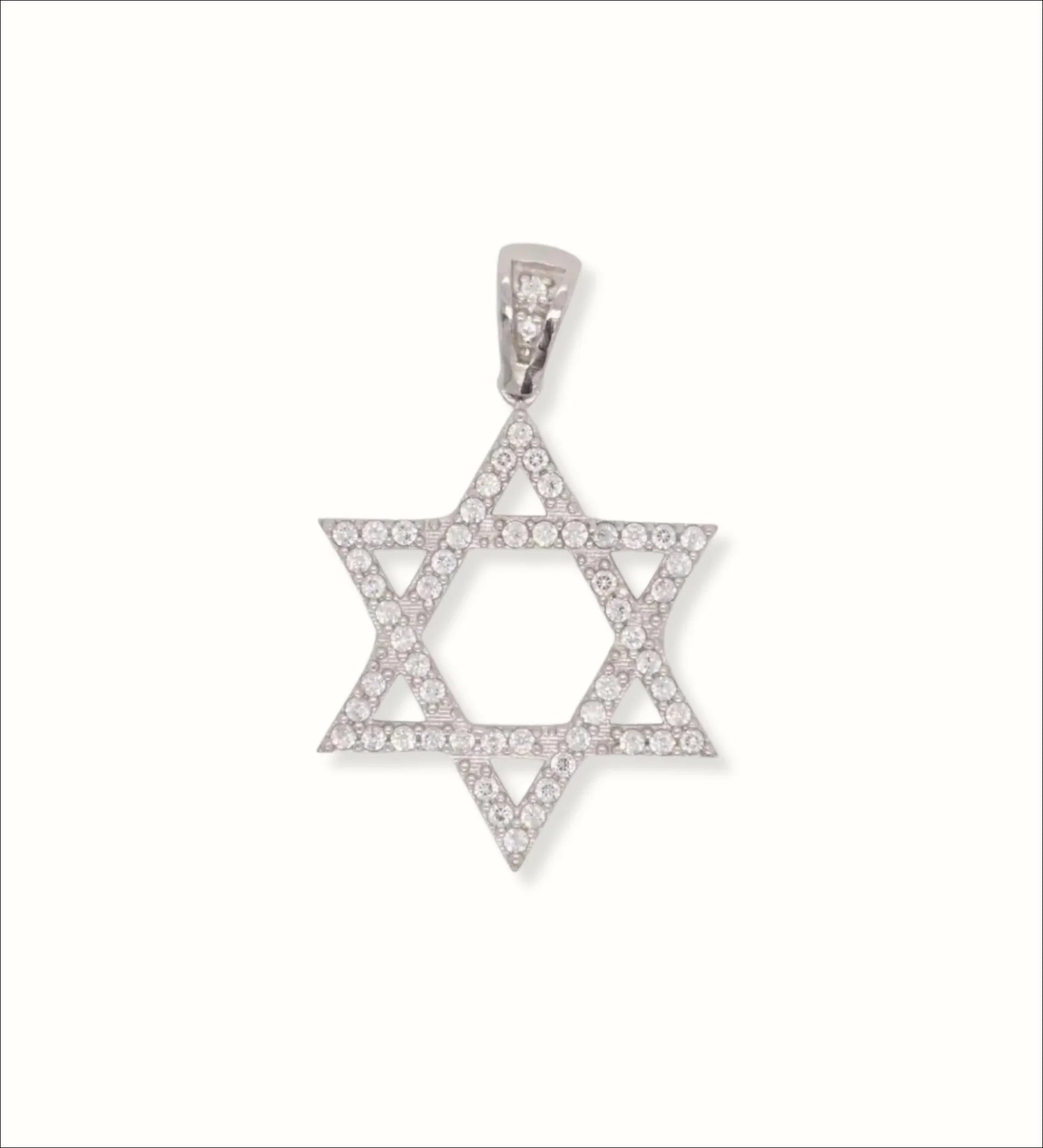 18k White Gold Star of David Adorned with CZ | Home page