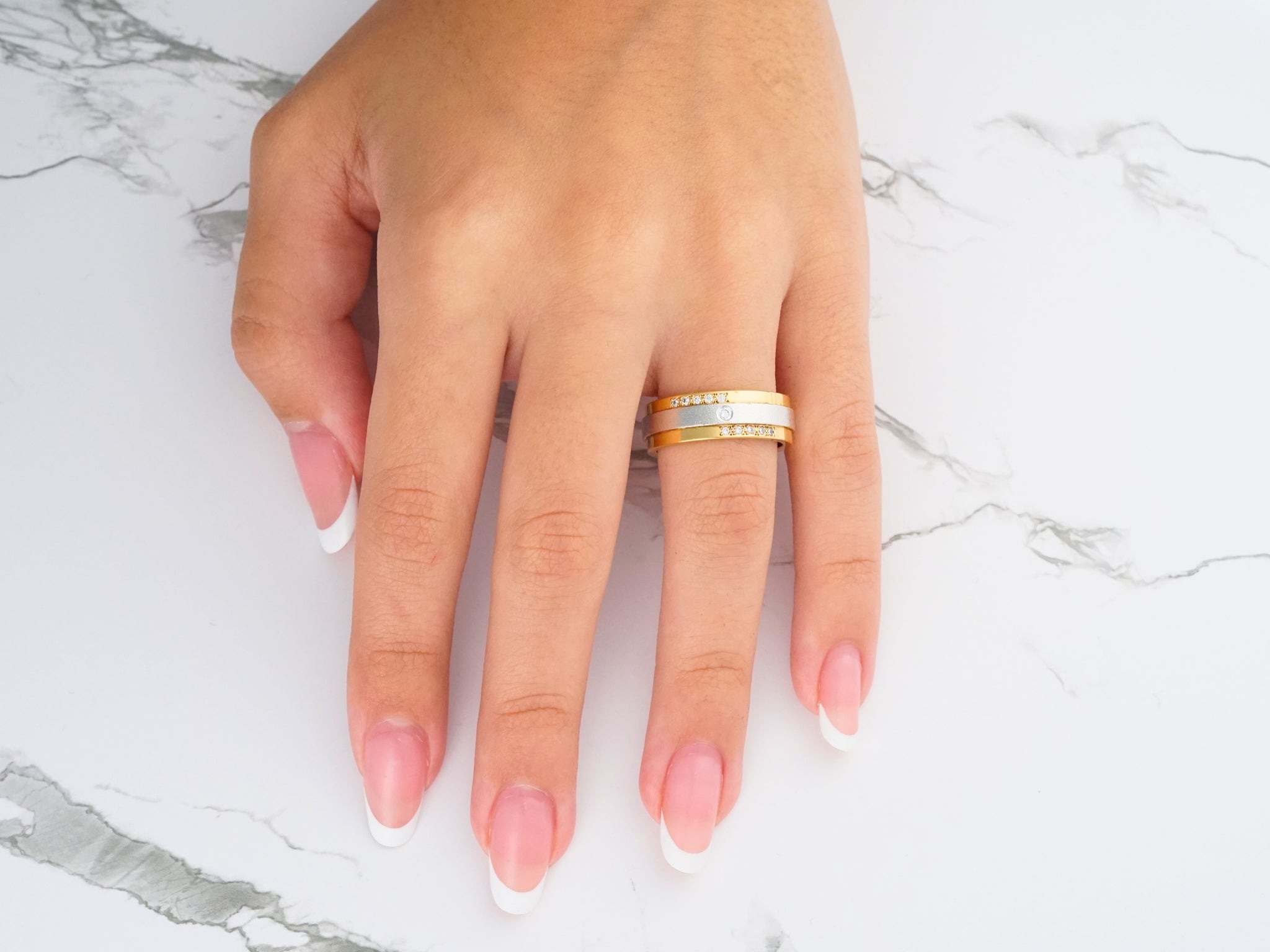 Celestial Grace Two-Tone Gold Wedding Band