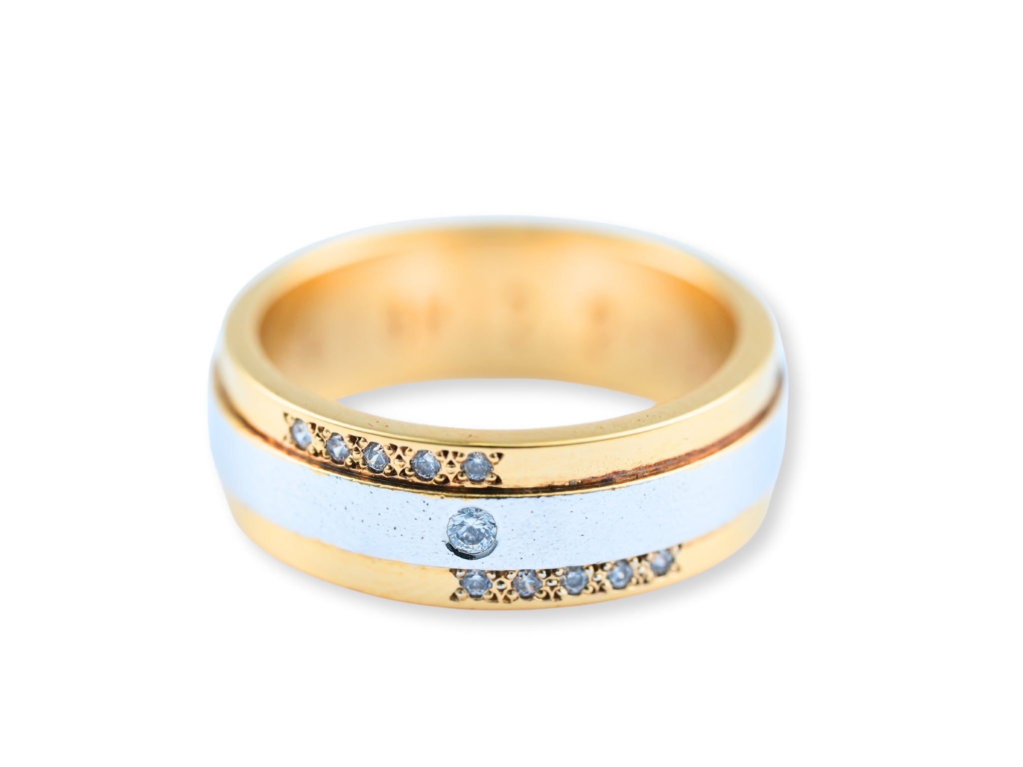 Celestial Grace Two-Tone Gold Wedding Band