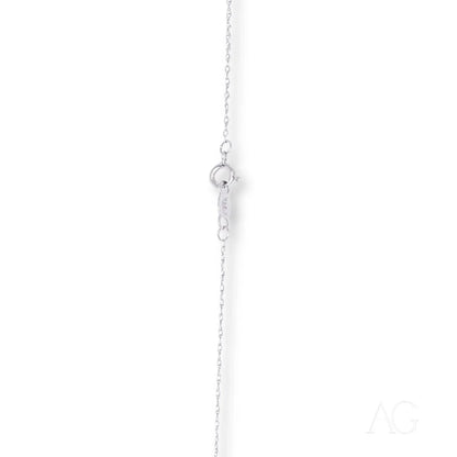 Delicate 14k white gold rope chain necklace with a small circular pendant