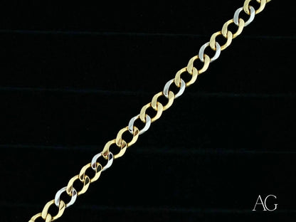 Gold and silver curb chain necklace or bracelet from Discover Art Gold Jewelry collection