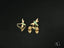 Dragonfly earrings in certified 18k solid gold with delicate turquoise accents