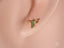 Dragonfly stud earrings in certified 18k solid gold with turquoise accents, art gold jewelry