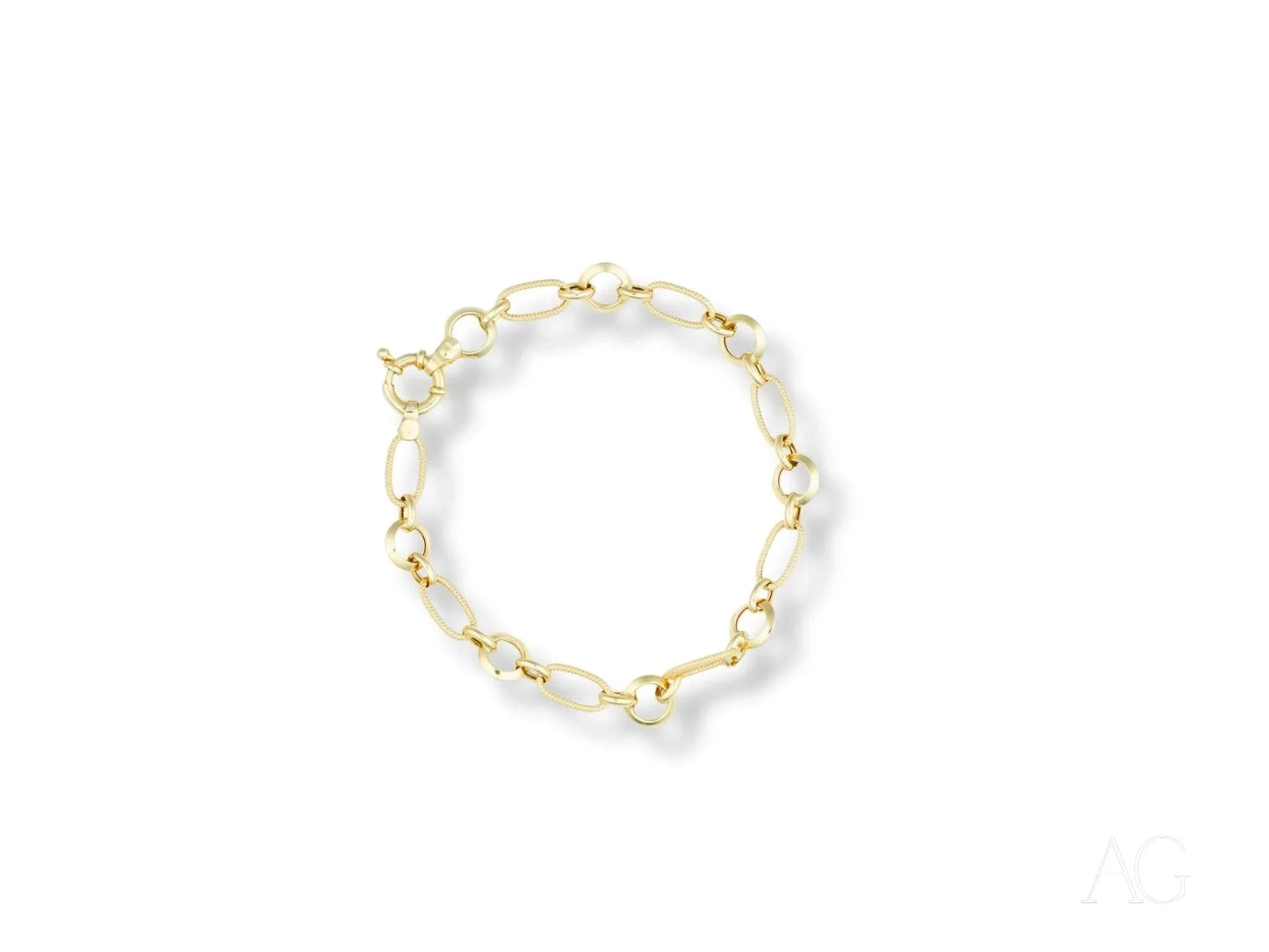 Elegant 18k gold bracelet with pearl-like beads, a stunning piece of art gold jewelry