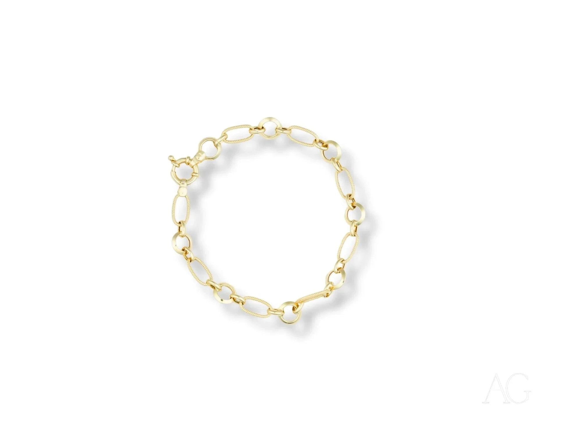 Elegant 18k gold bracelet with pearl-like beads, a stunning piece of art gold jewelry