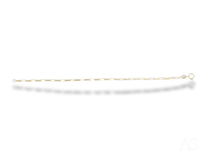 Delicate gold chain necklace with clasp, part of the Solid 18k Gold Brick Link collection