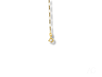 Delicate gold necklace with pendant featured in solid 18k gold kid’s bracelet product