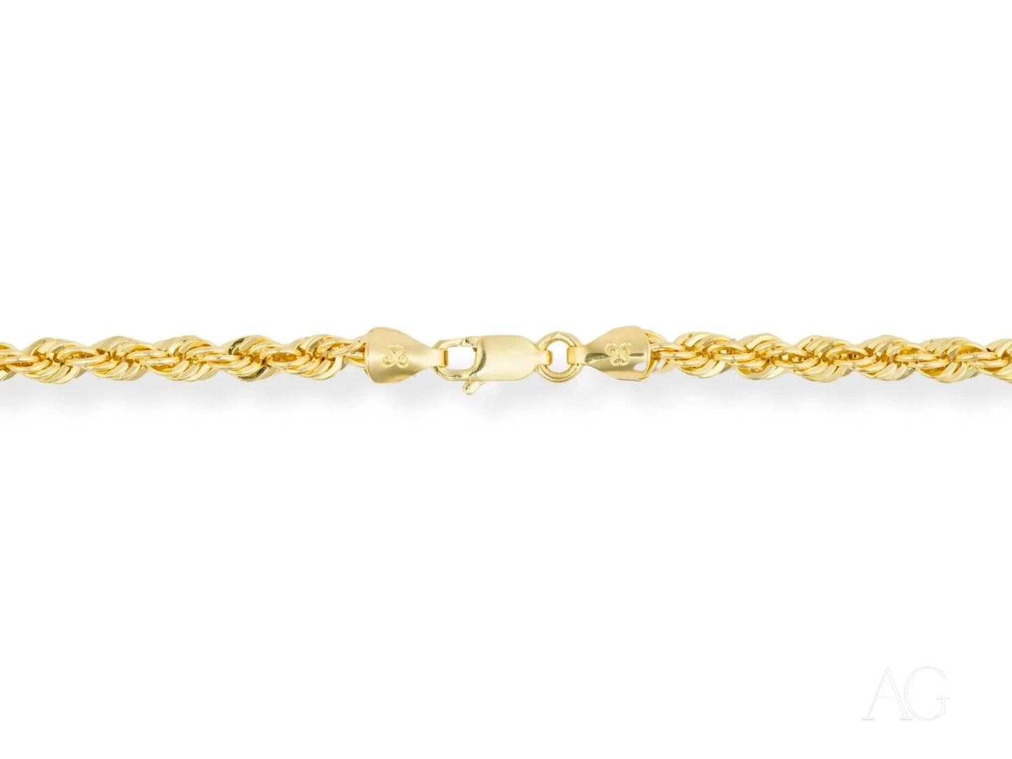 Elegant 18k gold rope chain necklace with clasp showcasing timeless luxury