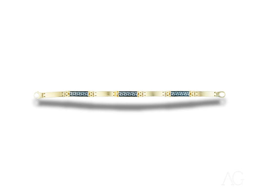 LED light strip featuring alternating white and blue sections on a Men’s bracelet with 18k gold and white gold details