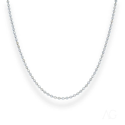 Elegant Silver Ball Chain Necklace on a Premium 18k White Gold Anklet