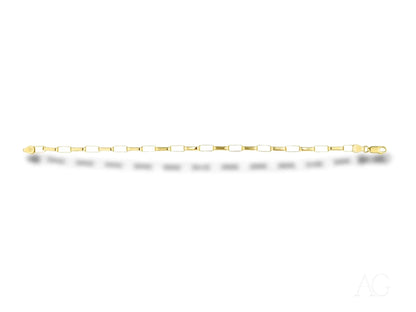LED light strip highlighting Timeless Luxury 18k Solid Gold Box Link Bracelet design