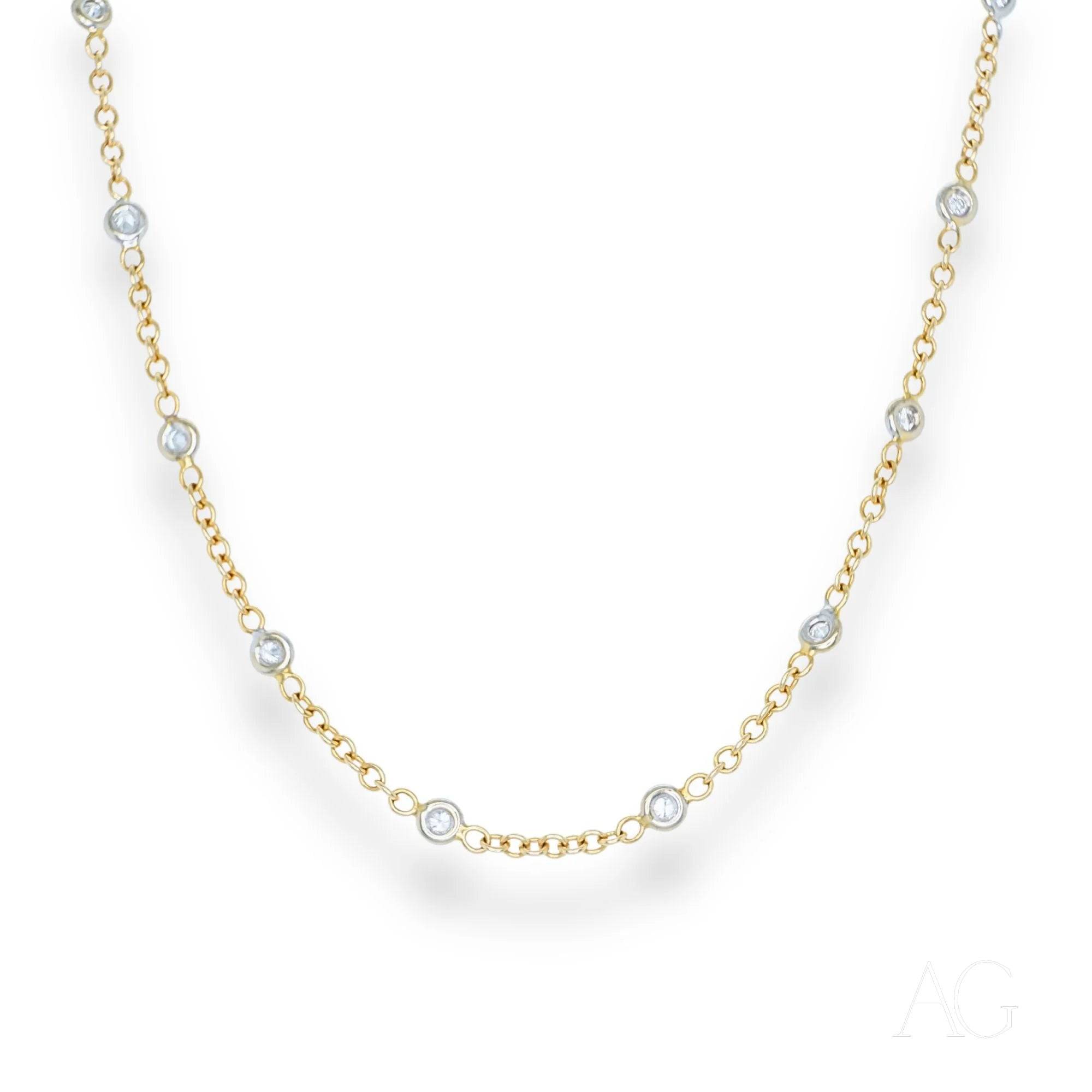 18k gold diamond anklet with 19 diamonds