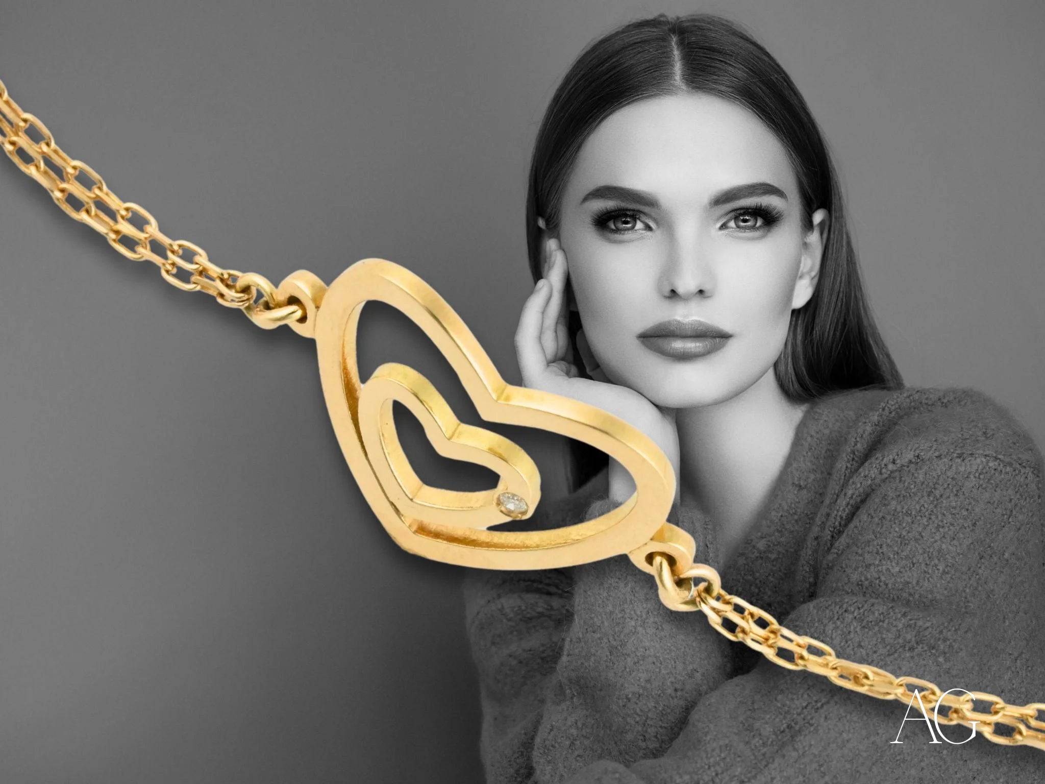 Heart Bracelet with Diamond – HHHH Collection