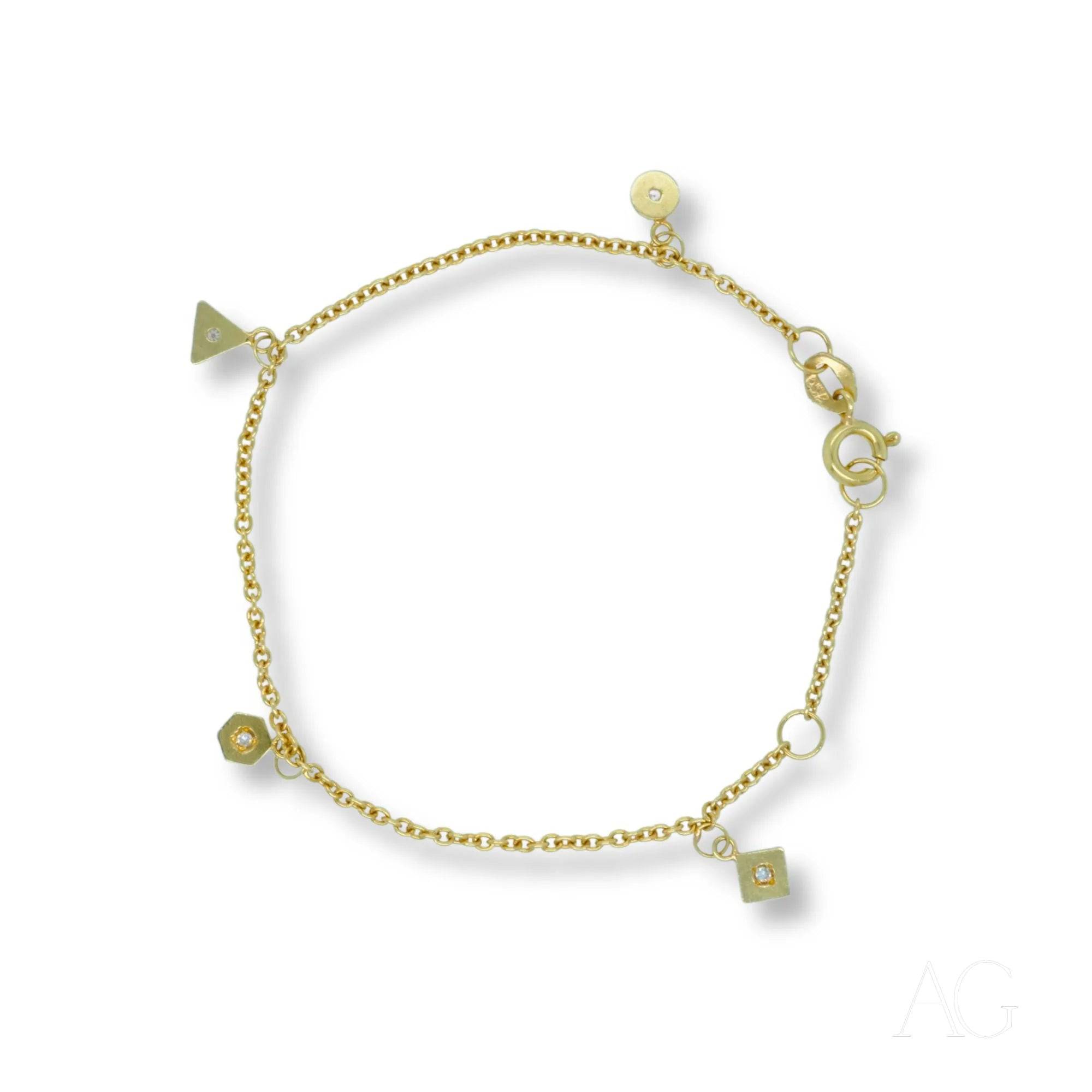 18k gold cz bracelet for kids