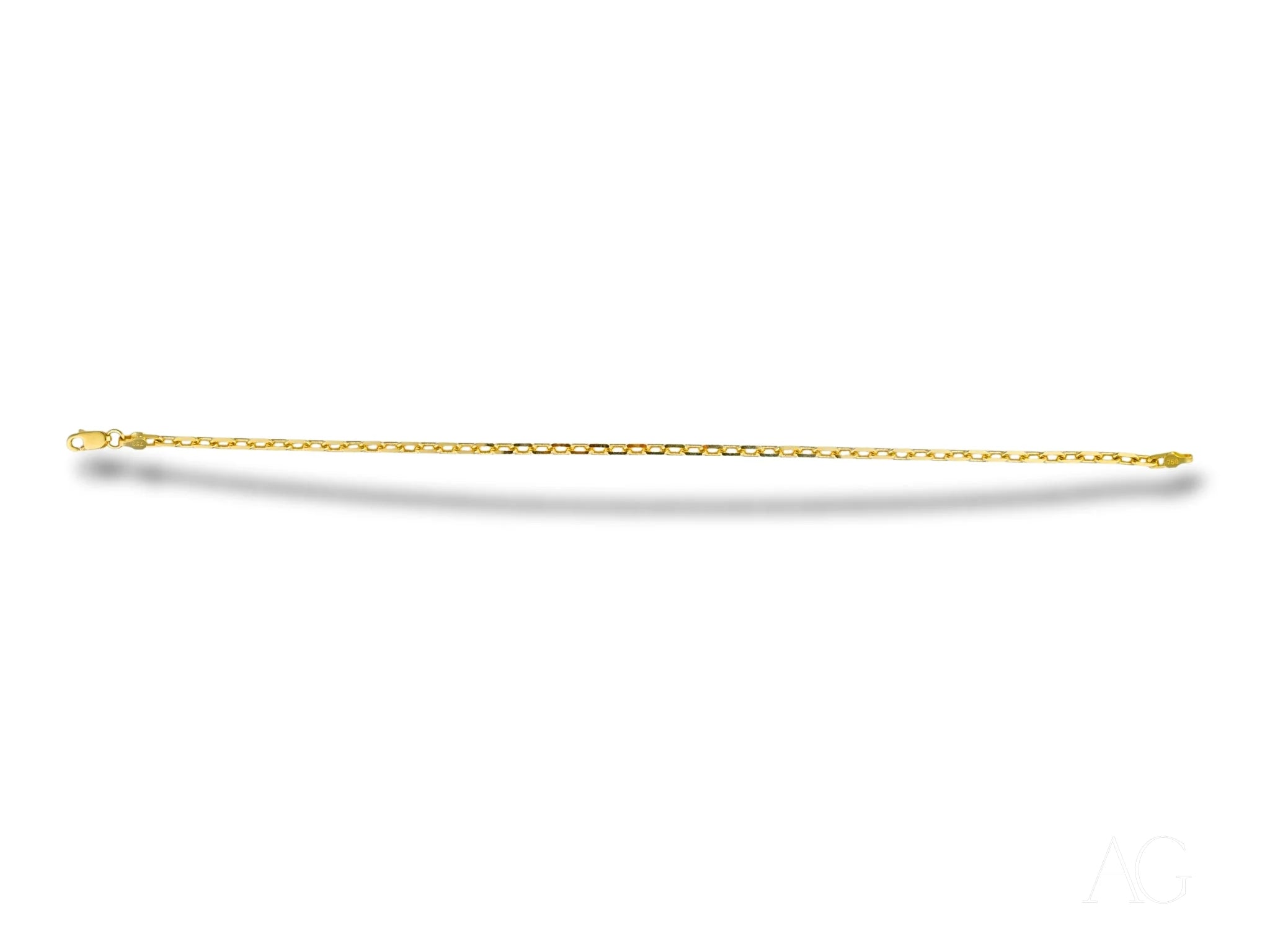 18k solid gold bracelet with diamond-cut link design