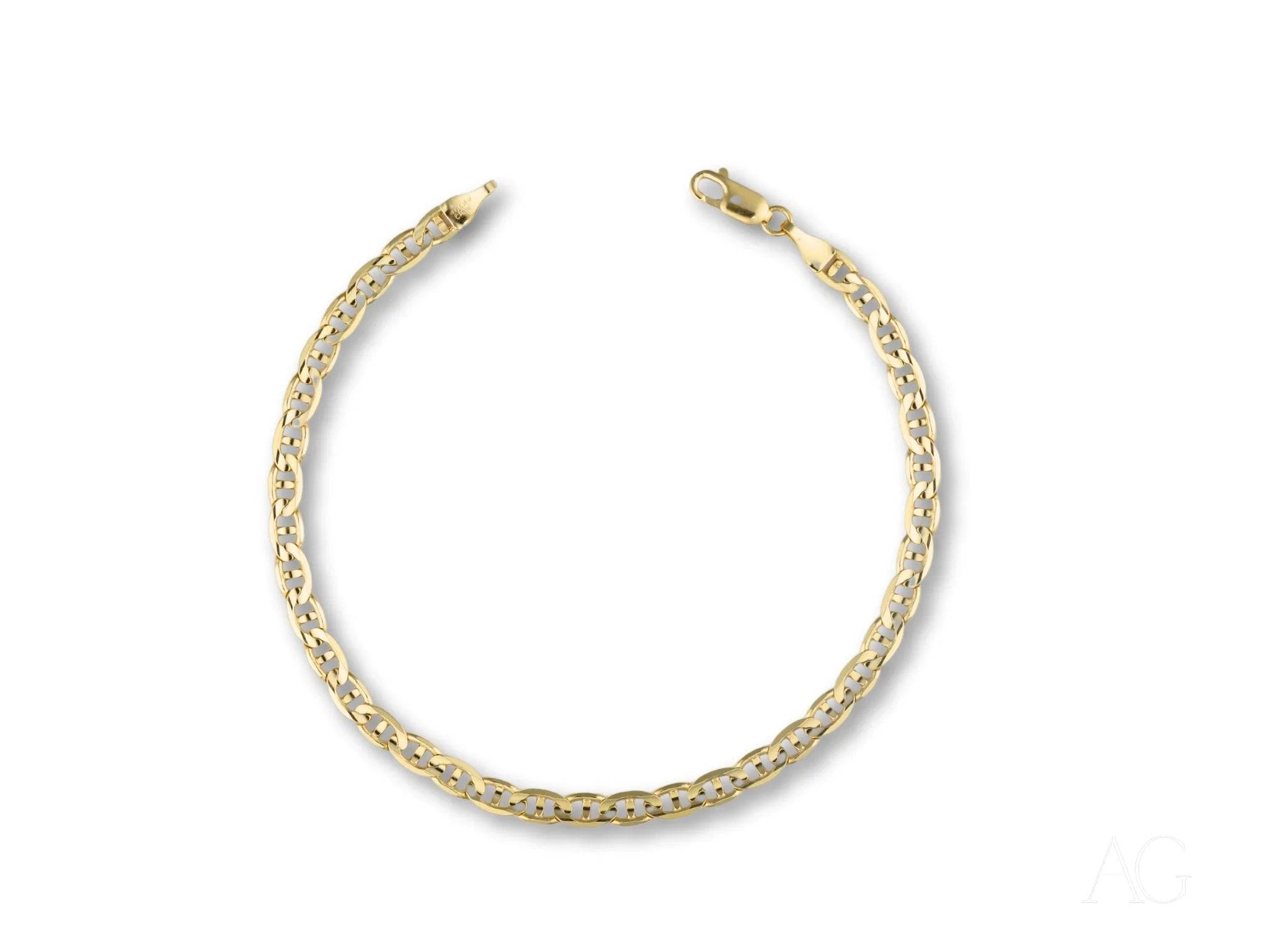 18k solid gold bracelet with navy link pattern