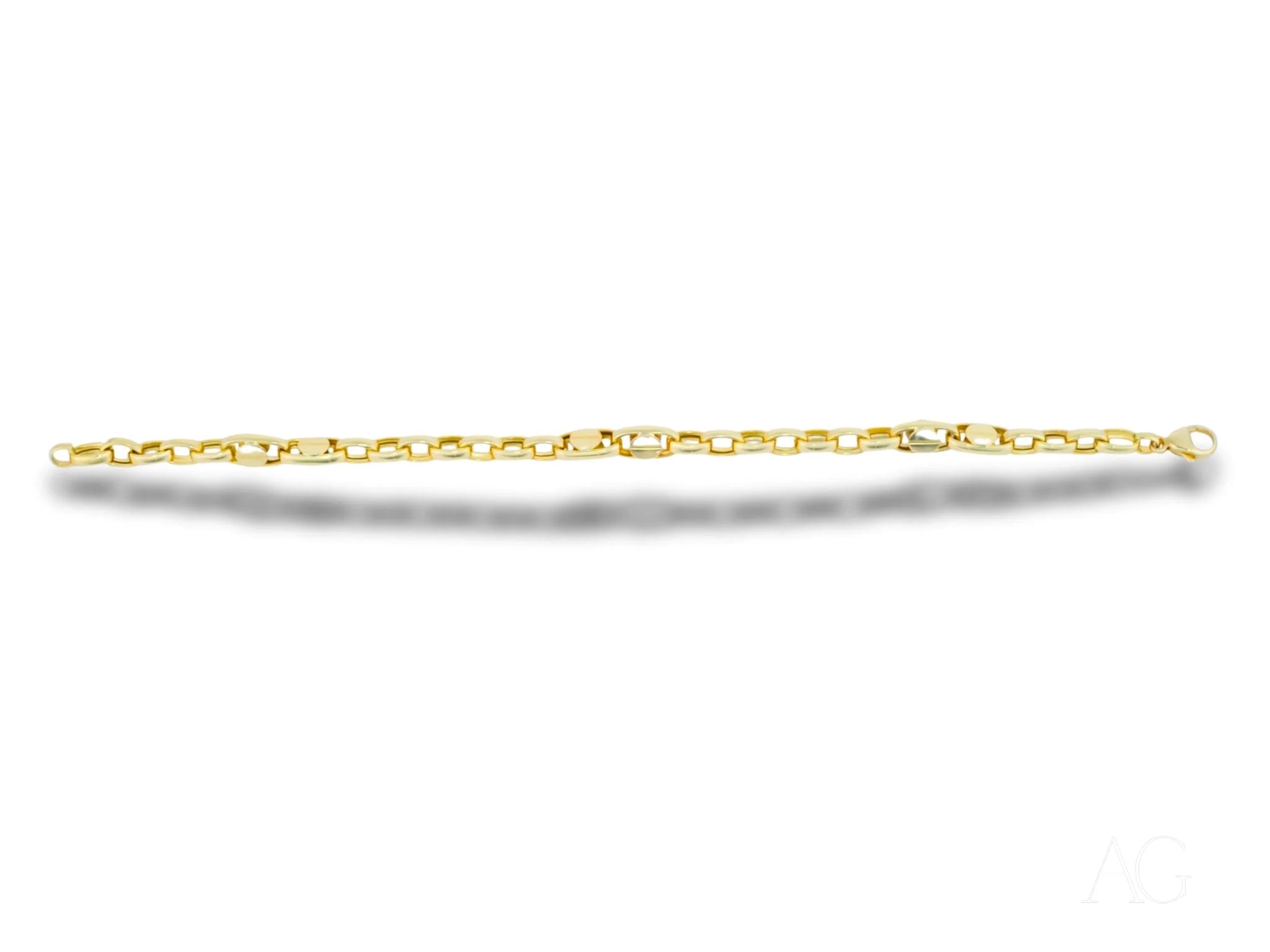 Elegant 18k solid gold men's bracelet with lobster clasp