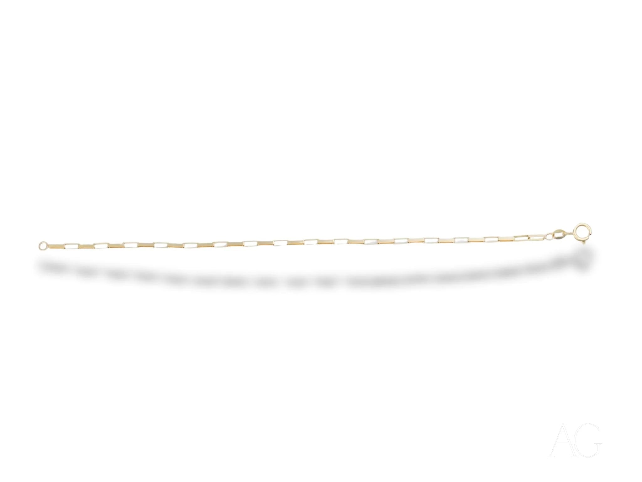 Elegant solid 18k gold brick link bracelet for timeless sophistication